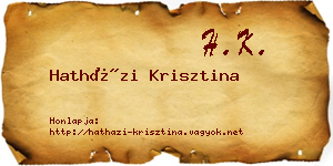 Hatházi Krisztina névjegykártya